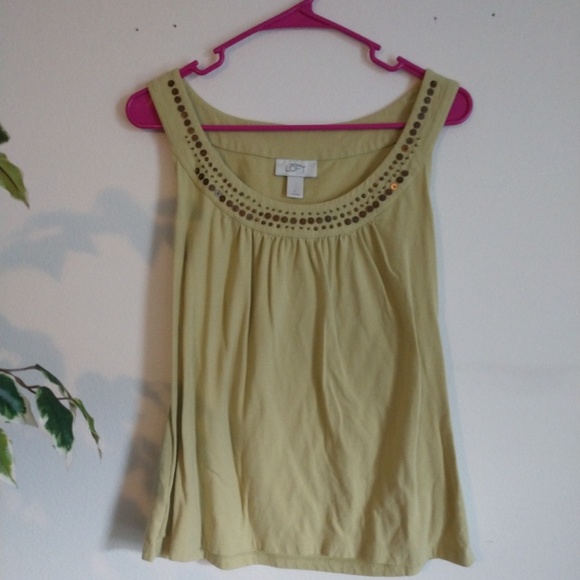LOFT Tops - ANN Taylor beaded  tank top size L